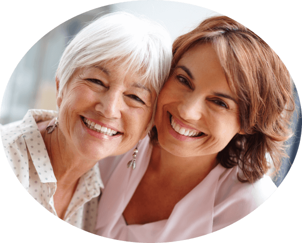 Woman and Mom Smiling